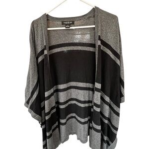 August Silk grey & black striped kimono/cardigan